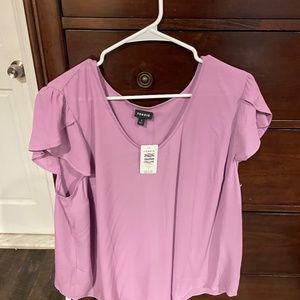 Lavender V-Neck Blouse